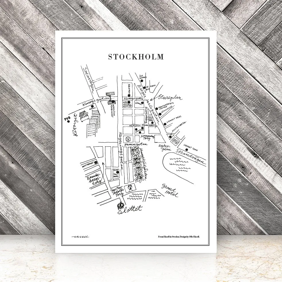 Plakat Stockholm, 50x70 cm Olle Eksell