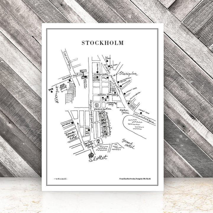 Plakat Stockholm - 50x70 cm - Olle Eksell