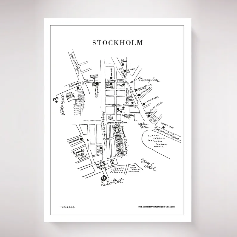 Plakat Stockholm, 50x70 cm Olle Eksell