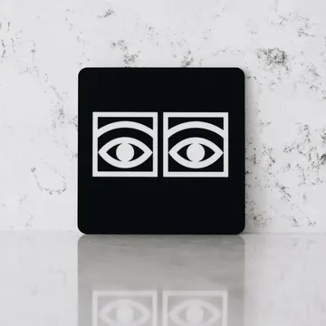 Podstawki na szklanki z motywem oczu, 4-pak - Czarny - Olle Eksell