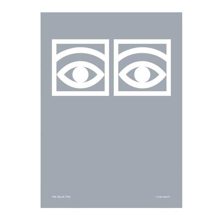 Szary plakat z motywem oczu - 50x70 cm - Olle Eksell