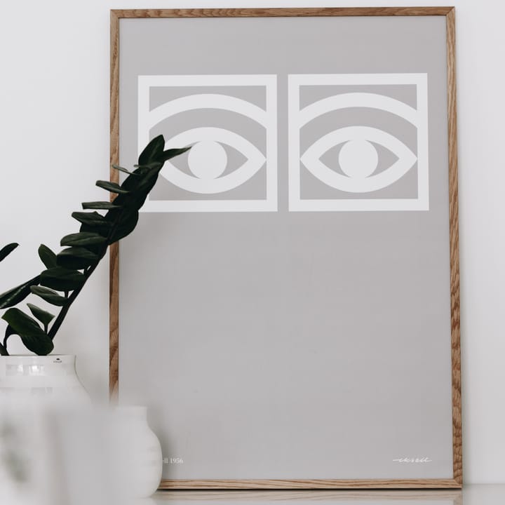 Szary plakat z motywem oczu - 50x70 cm - Olle Eksell