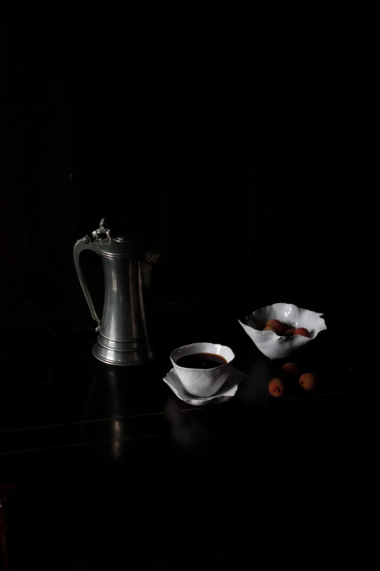 Filiżanka Clair z talerzykiem, Biała Olsson & Jensen