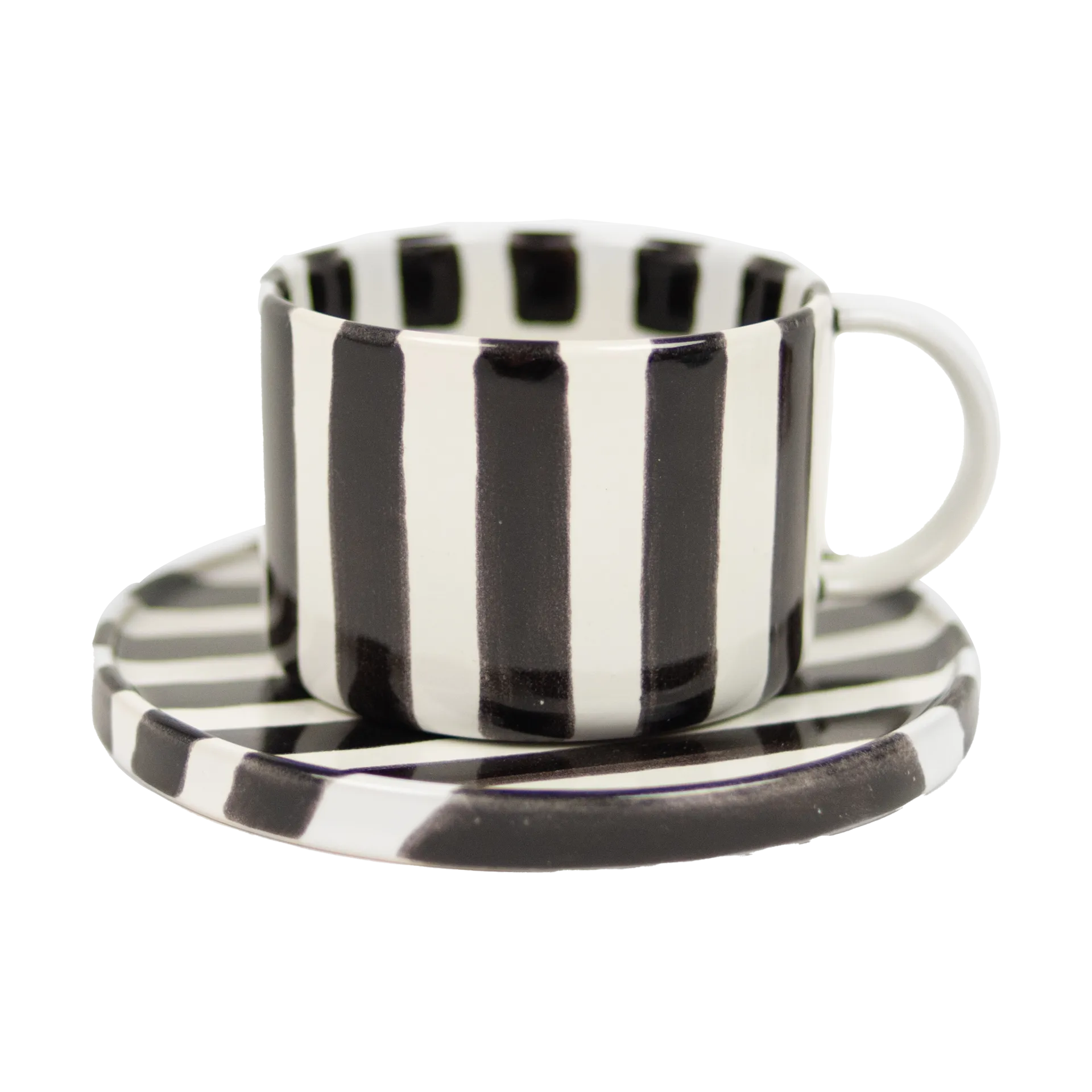 Filiżanka Monica z podstawką, Czarna Olsson & Jensen