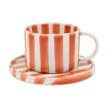 Filiżanka Monica z podstawką - Rdza - Olsson & Jensen