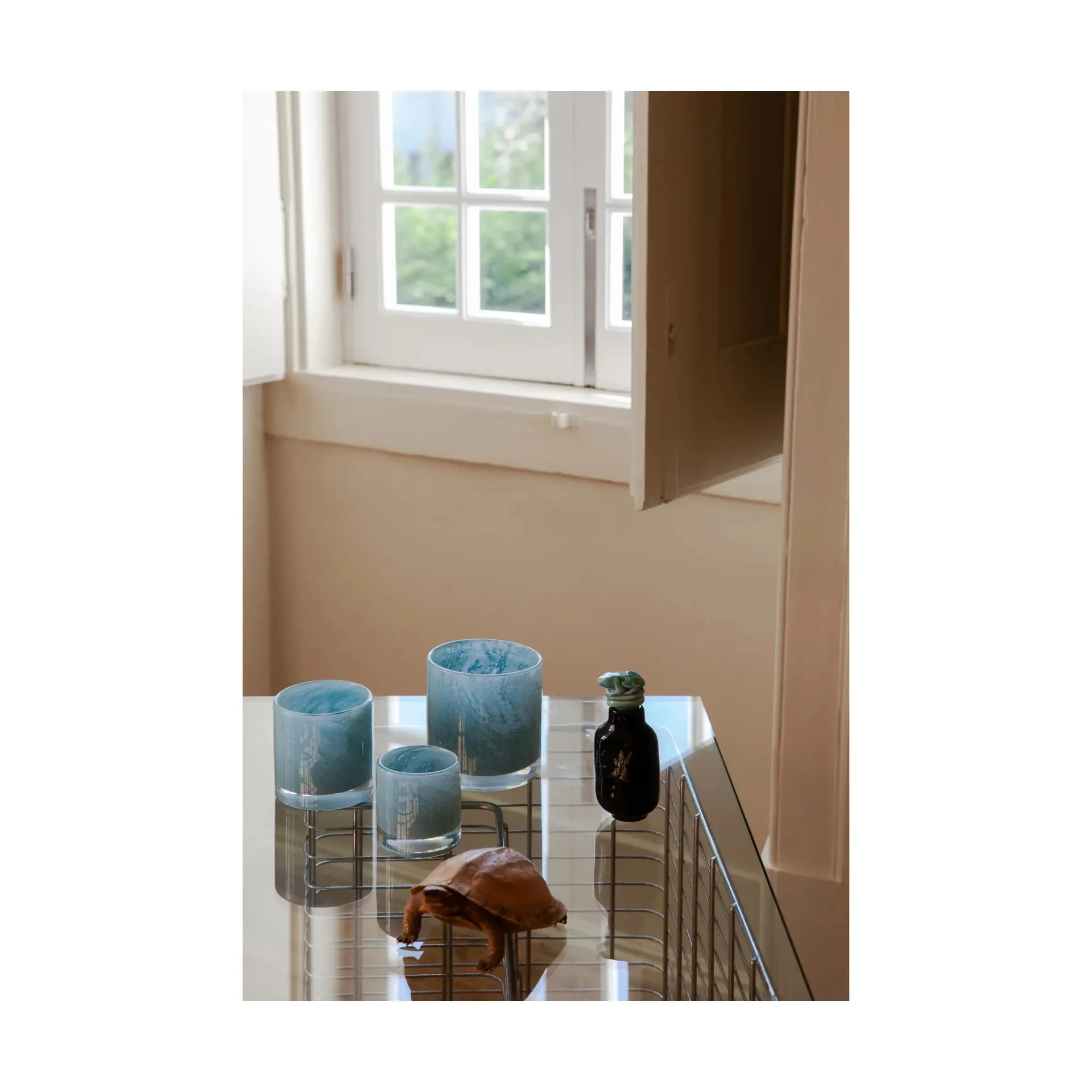 Lampion na świecę Nilla 12 cm, Jasnoniebieski Olsson & Jensen