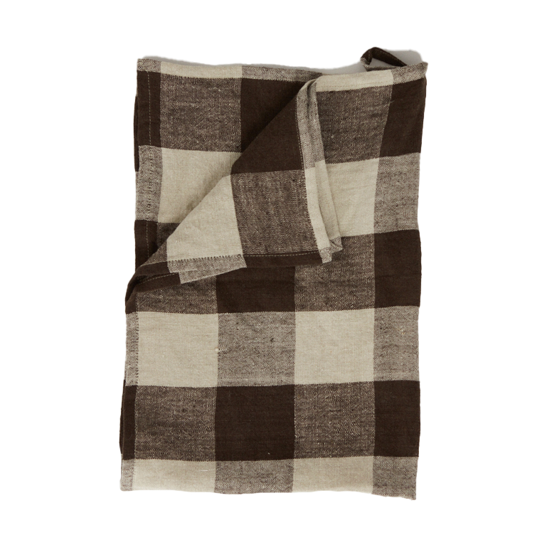 Olsson & Jensen Lniany ręcznik kuchenny Johanna 45x65 cm Brązowy/naturalny