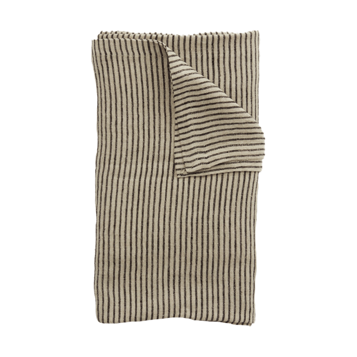 Obrus lniany Stripe 150x300 cm - Czarny-piasek - Olsson & Jensen