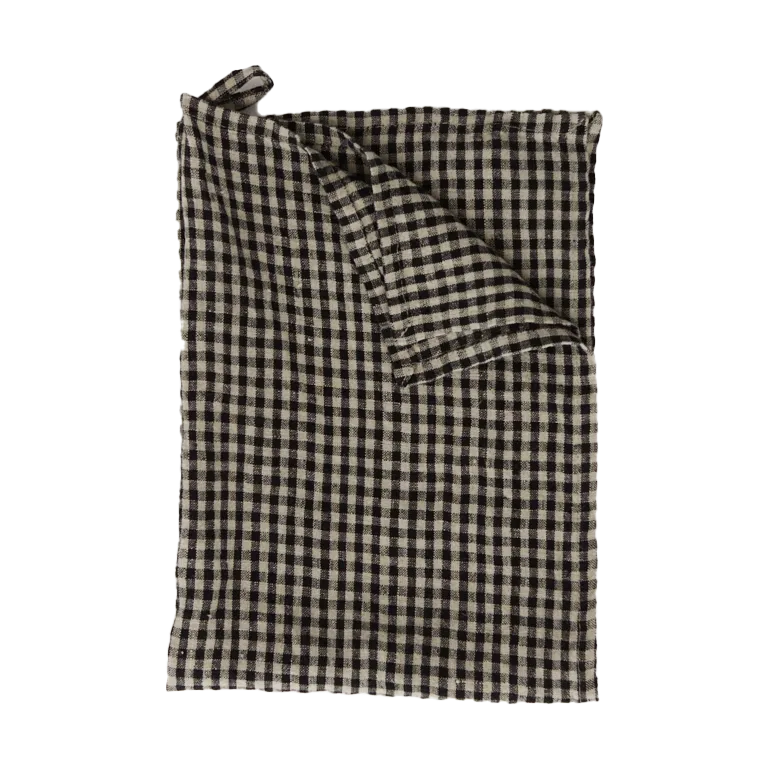 Ręcznik kuchenny z lnu Vipa 45x65 cm, Czarny-piasek Olsson & Jensen