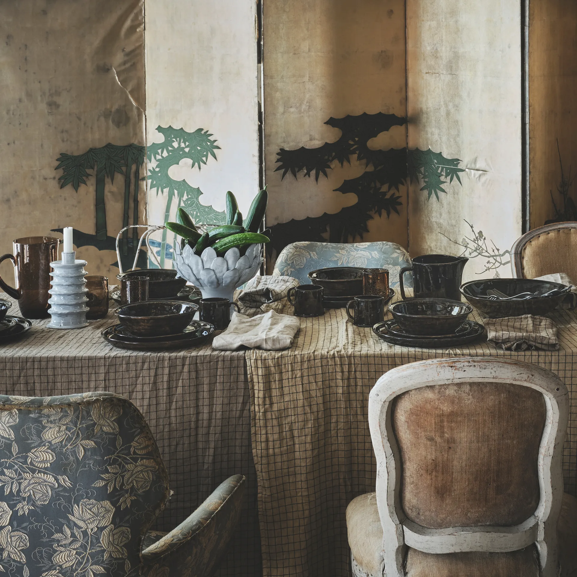 Talerz obiadowy Yuki, Brązowo-czarny Olsson & Jensen