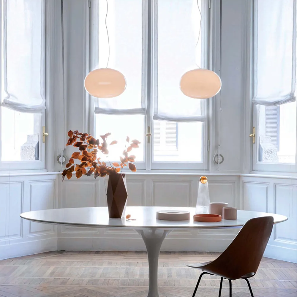 Alba 465 lampa sufitowa, opal, mosiądz Oluce