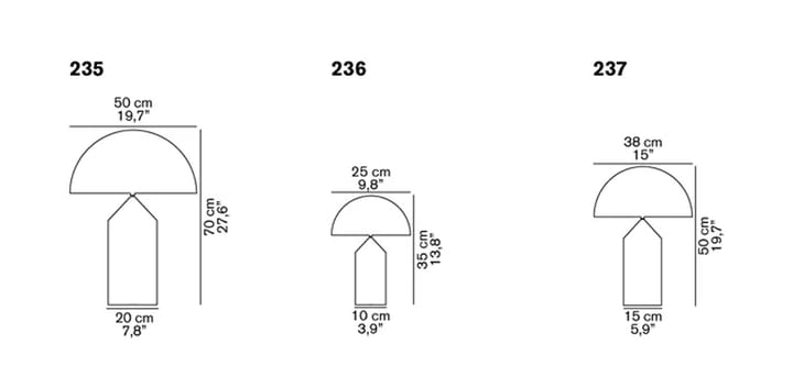 Atollo large 235 lampa stołowa/podłogowa szkło  - Opal - Oluce