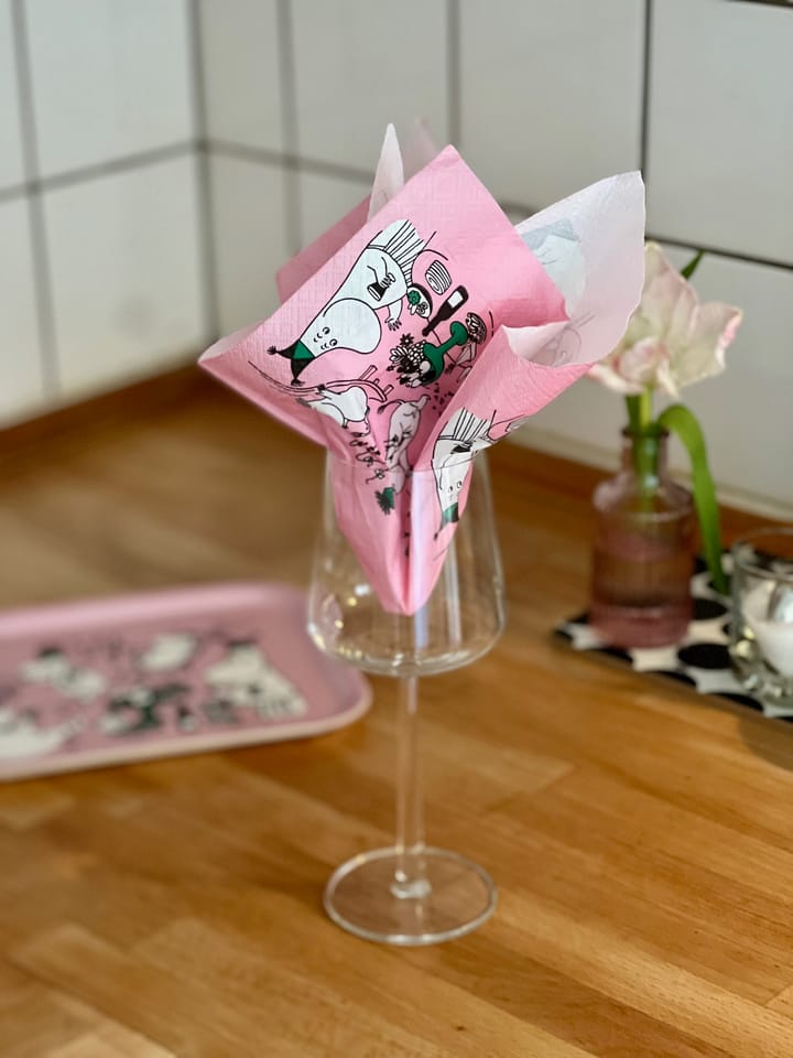 Serwetki Moomin 80, 20 szt., Różowy Opto Design