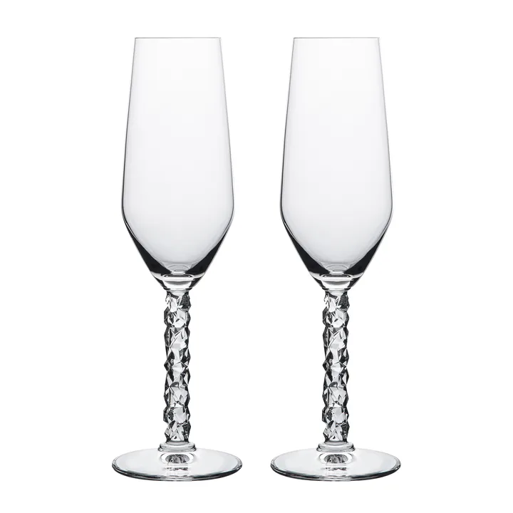 Carat kieliszki do szampana 240 ml, 2‑pak - Przezroczysty - Orrefors