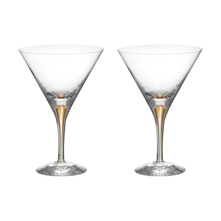 Intermezzo kieliszek do martini 250 ml, 2‑pak - Złoto - Orrefors