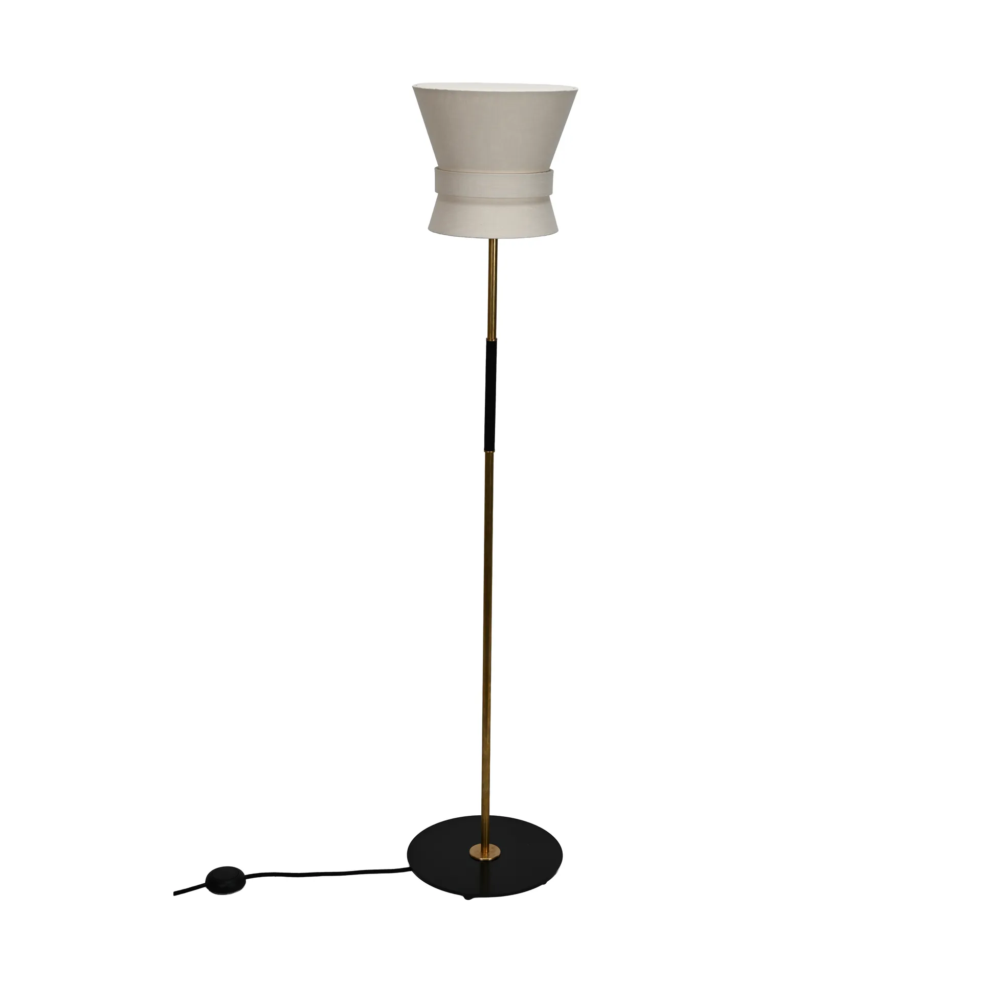 Lampa podłogowa Bow, Surowy mosiądz-cream white, small 147 cm Örsjö Belysning