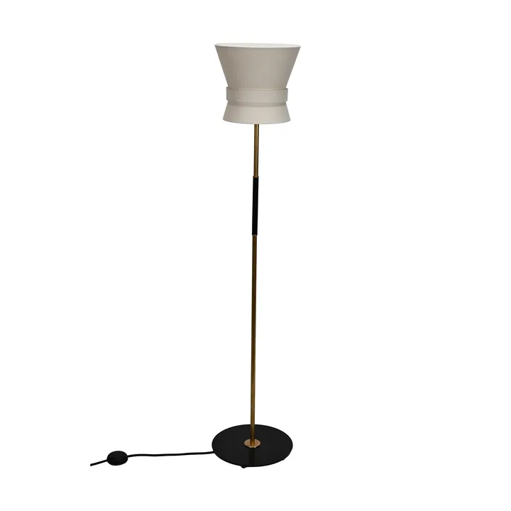 Lampa podłogowa Bow - Surowy mosiądz-cream white, small 147 cm - Örsjö Belysning