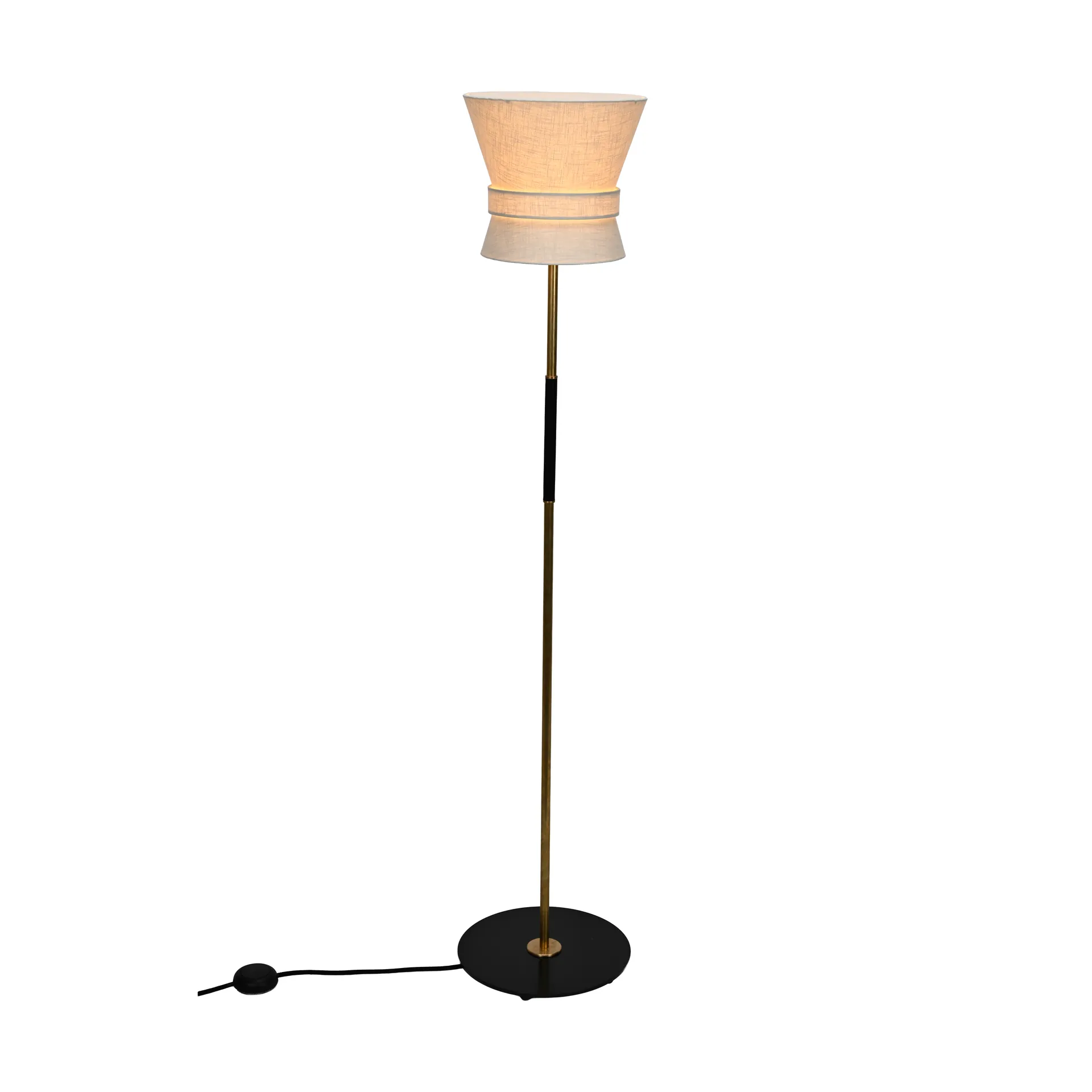 Lampa podłogowa Bow, Surowy mosiądz-cream white, small 147 cm Örsjö Belysning