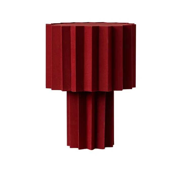 Lampa stołowa tekstylna Plissé - Czerwona, 40,9 cm - Örsjö Belysning
