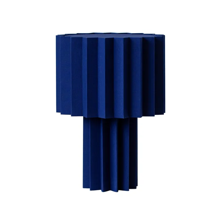 Lampa stołowa tekstylna Plissé - Niebieska, 40,9 cm - Örsjö Belysning