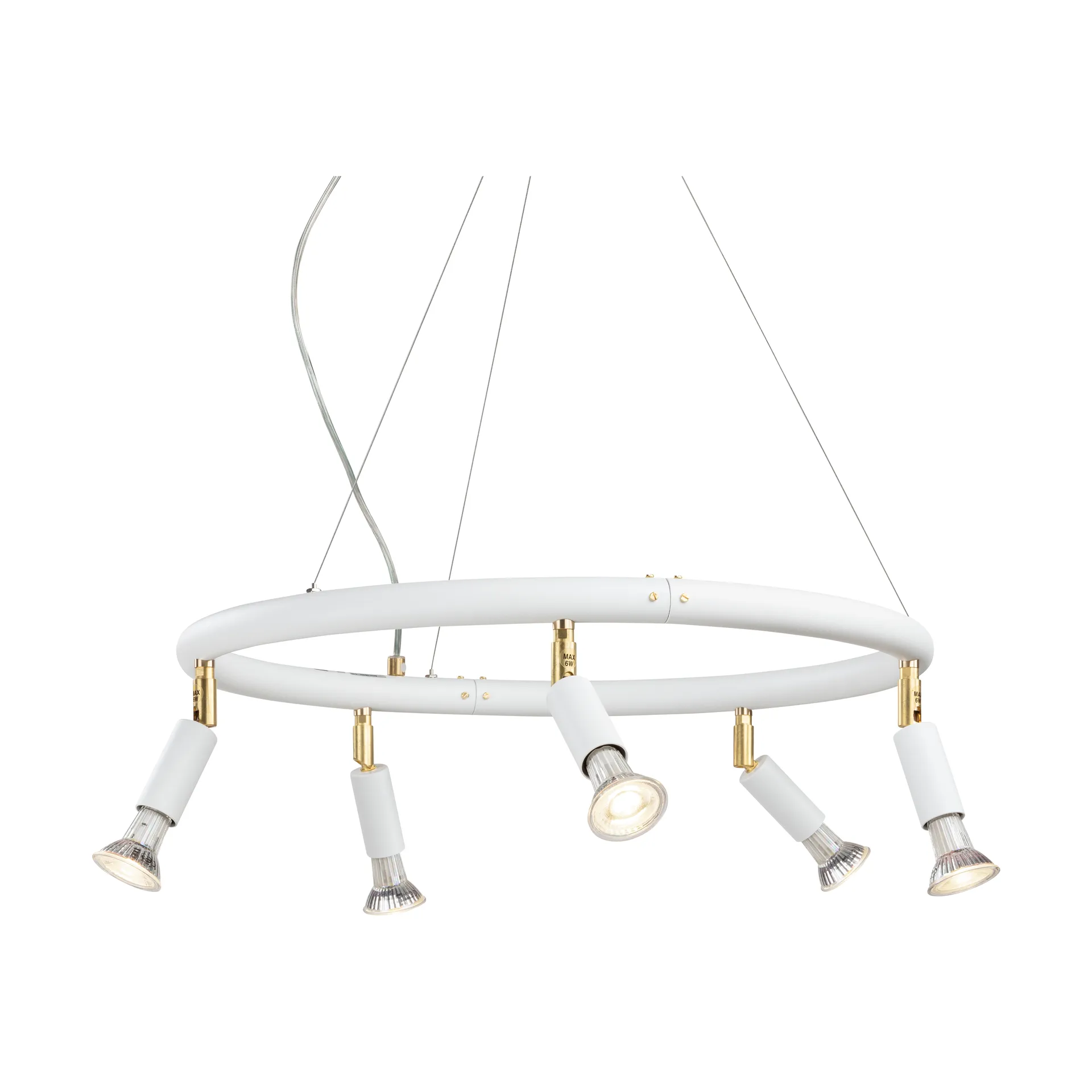 Lampa wisząca Star, okrągła, 5 spotów Ø60 cm, Biała stal Örsjö Belysning