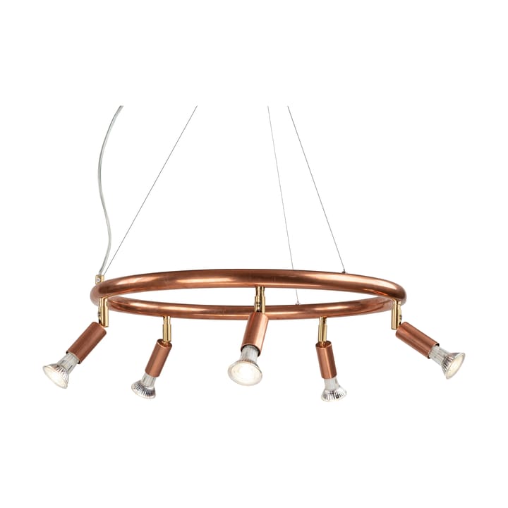 Lampa wisząca Star, okrągła, 5 spotów Ø60 cm - Miedź - Örsjö Belysning