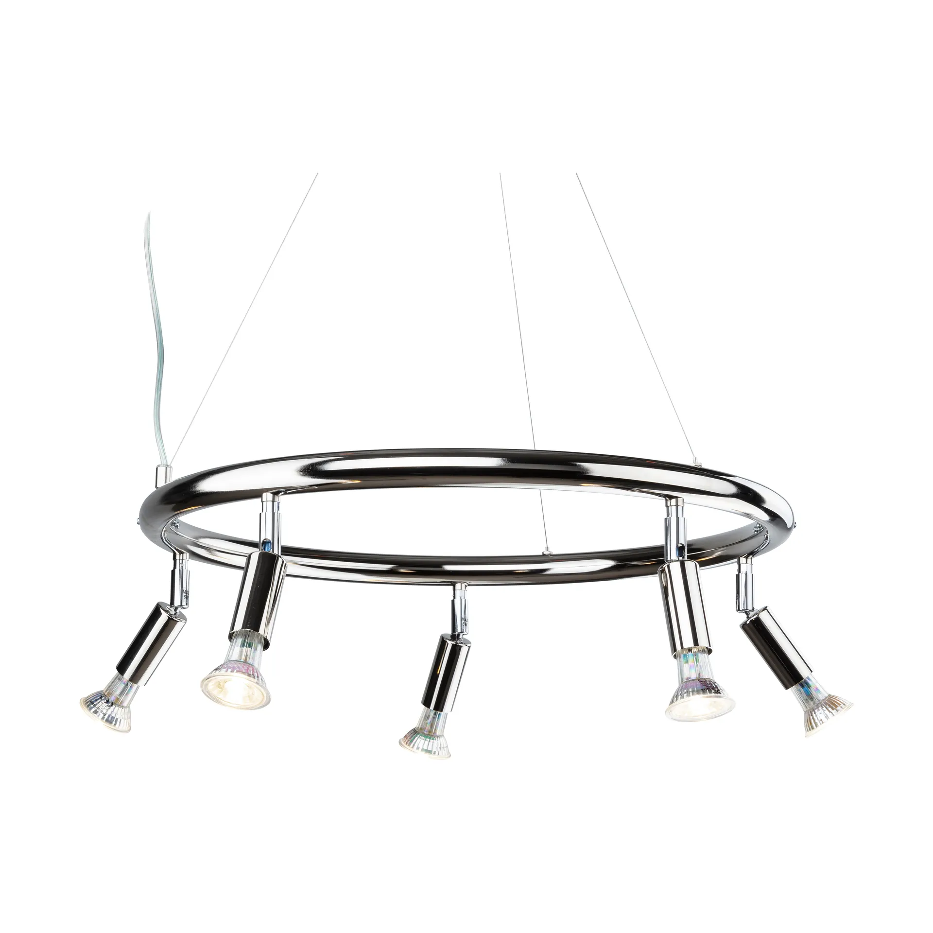 Lampa wisząca Star, okrągła, 5 spotów Ø60 cm, Mosiądz niklowany Örsjö Belysning