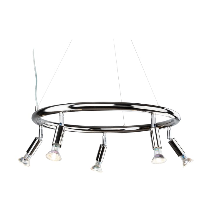 Lampa wisząca Star, okrągła, 5 spotów Ø60 cm - Mosiądz niklowany - Örsjö Belysning