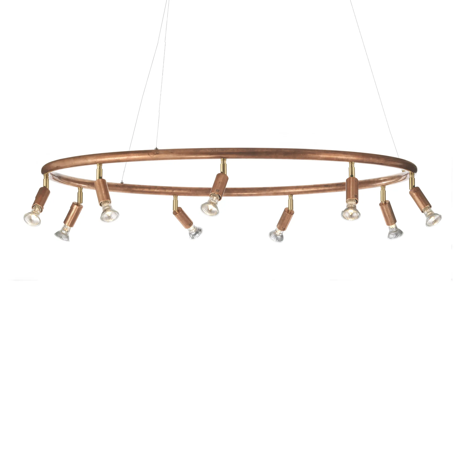 Okrągła lampa Star 9 Ø100 cm, surowa miedź Örsjö Belysning