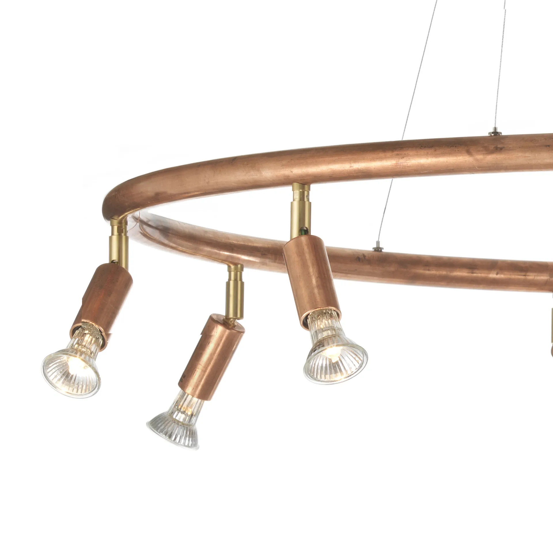 Okrągła lampa Star 9 Ø100 cm, surowa miedź Örsjö Belysning