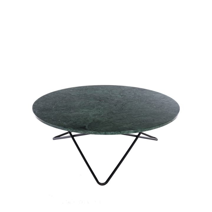 Duży stolik kawowy O Table - marmur indio, czarne lakierowane nogi - OX Denmarq