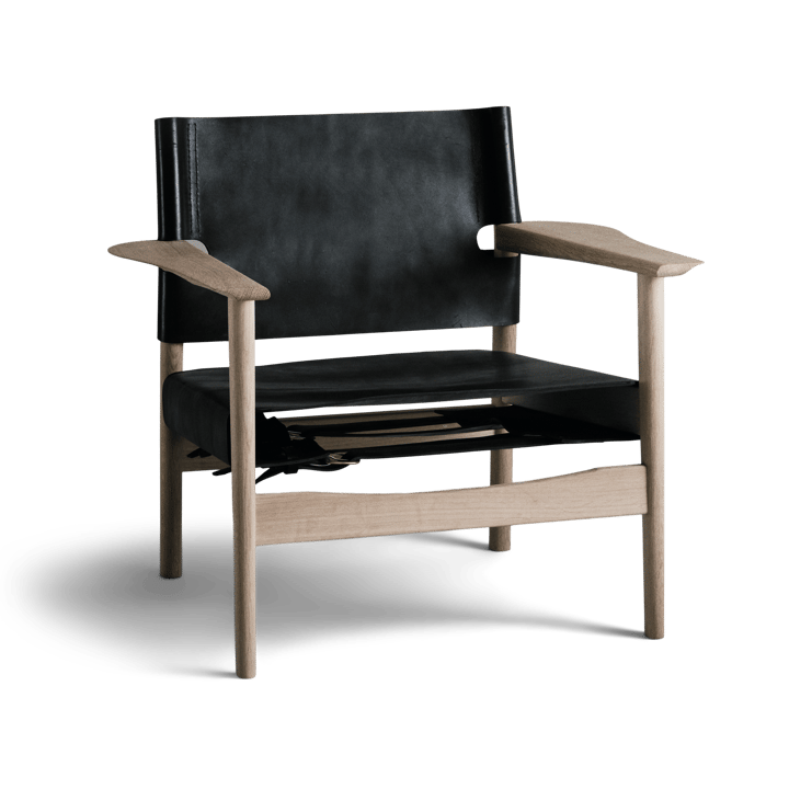 Fotel Autumn Chair z dębową ramą poddaną obróbce mydłem - Czarny - OX Denmarq