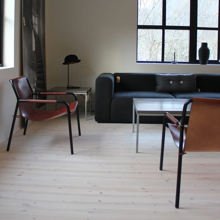 Fotel lounge September, skórzany czarny, czarne nogi OX Denmarq