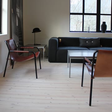 Fotel lounge September - skórzany czarny, czarne nogi - OX Denmarq