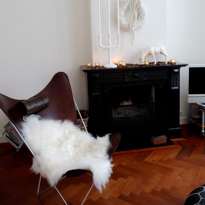 Fotel motylkowy KS Chair, skórzany naturalny, czarne nogi OX Denmarq