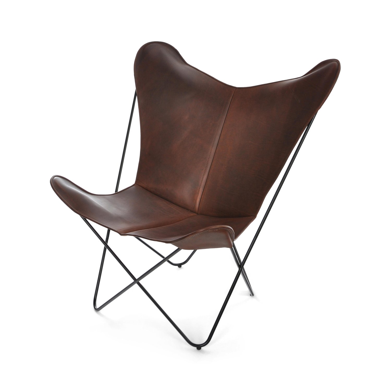 OX Denmarq Fotel Papillon, czarne nogi mokka | Skandynawski Design | Fotele i podnóżki | Brązowy