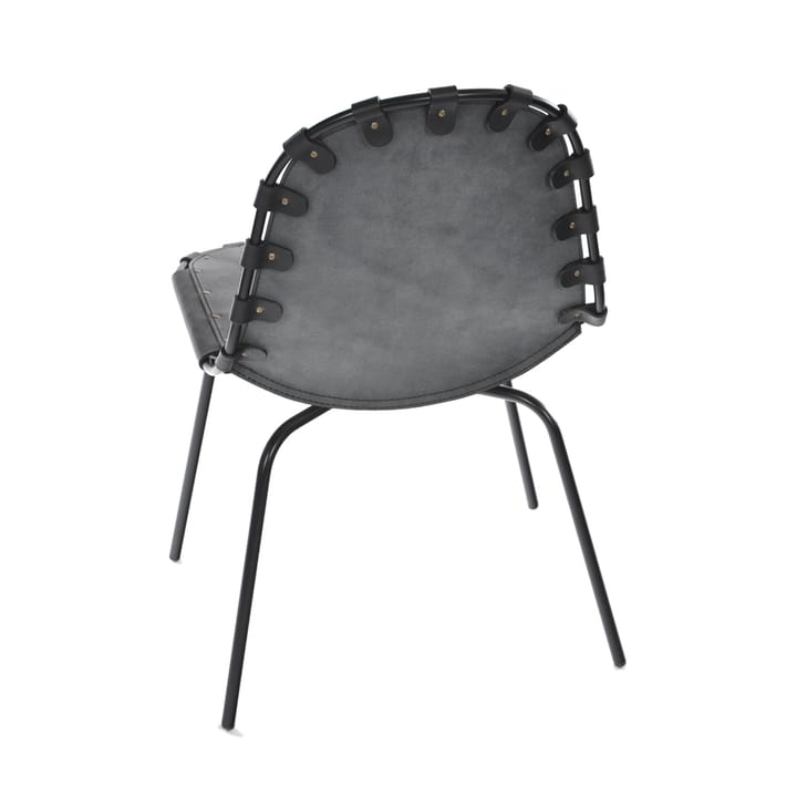 Krzesło Stretch - skórzany czarny, czarne nogi - OX Denmarq
