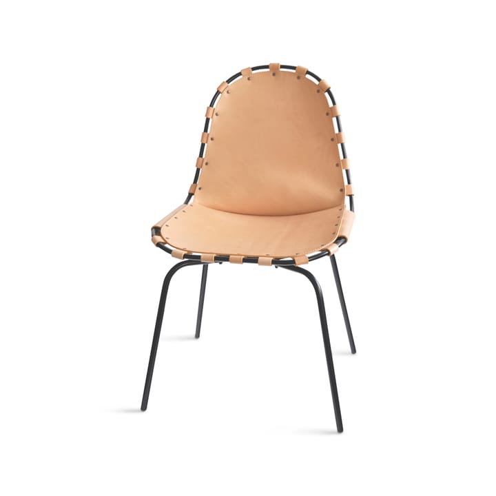 Krzesło Stretch - skórzany naturalny, czarne nogi - OX Denmarq