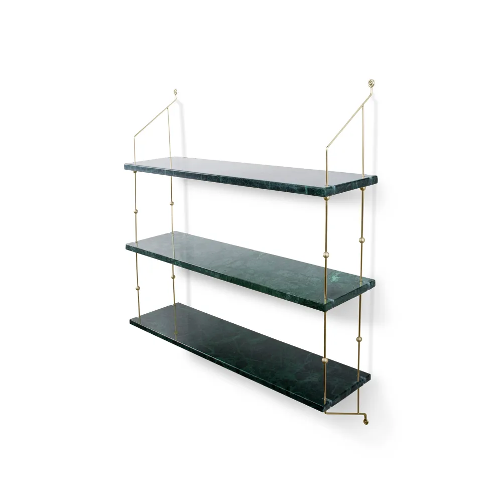 Półka ścienna Morse, marmur zielony, miedziana rama OX Denmarq