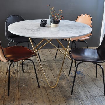 Stół Big O Table - marmur carrara, nogi czarny lakier - OX Denmarq