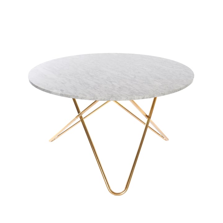 Stół Big O Table - marmur carrara, nogi mosiądz - OX Denmarq
