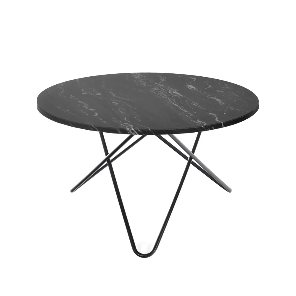 Stół Big O Table, marmur marquina, nogi czarny lakier OX Denmarq