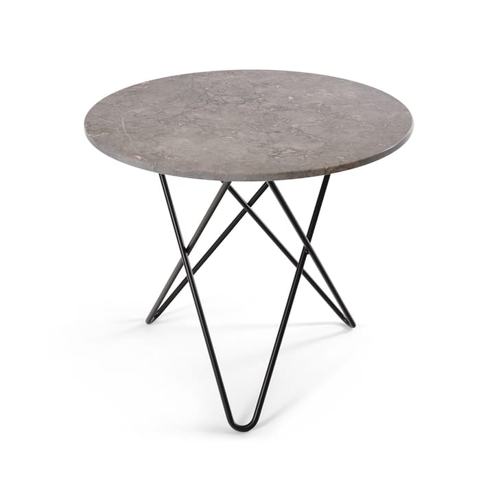 Stół O Dining Table - szary marmur, nogi lakierowane na czarno - OX Denmarq