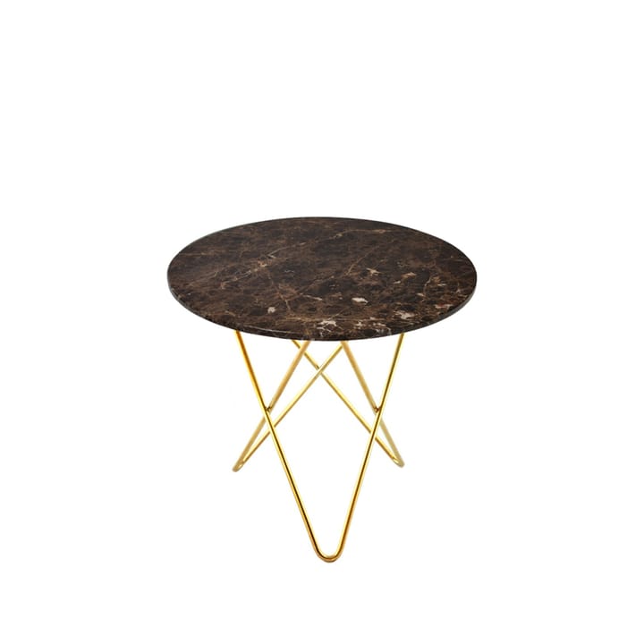Stolik kawowy Mini O Table - brązowy, mosiężne nogi - OX Denmarq
