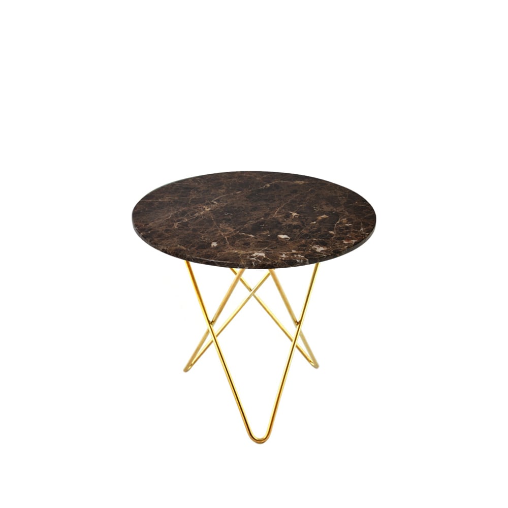 OX Denmarq Stolik kawowy Mini O Table brązowy, mosiężne nogi