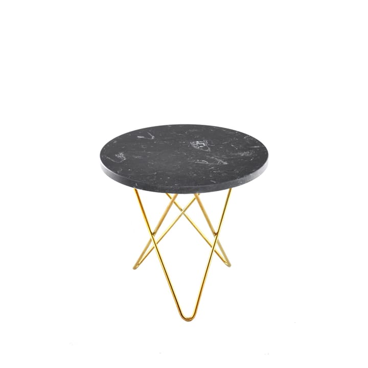 Stolik kawowy Mini O Table - marmur marquina, mosiężne nogi - OX Denmarq