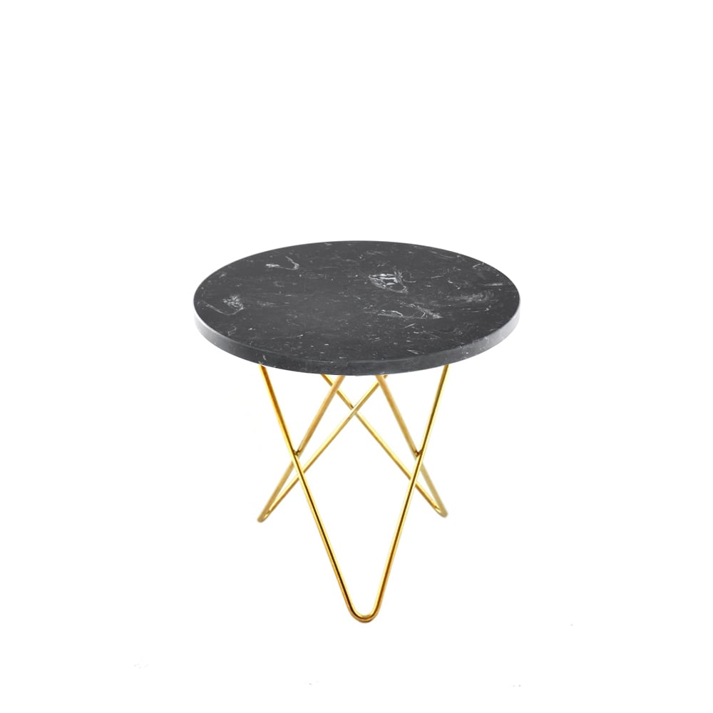 OX Denmarq Stolik kawowy Mini O Table marmur marquina, mosiężne nogi