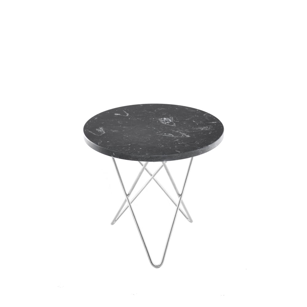 OX Denmarq Stolik kawowy Mini O Table marmur marquina, nierdzewne nogi