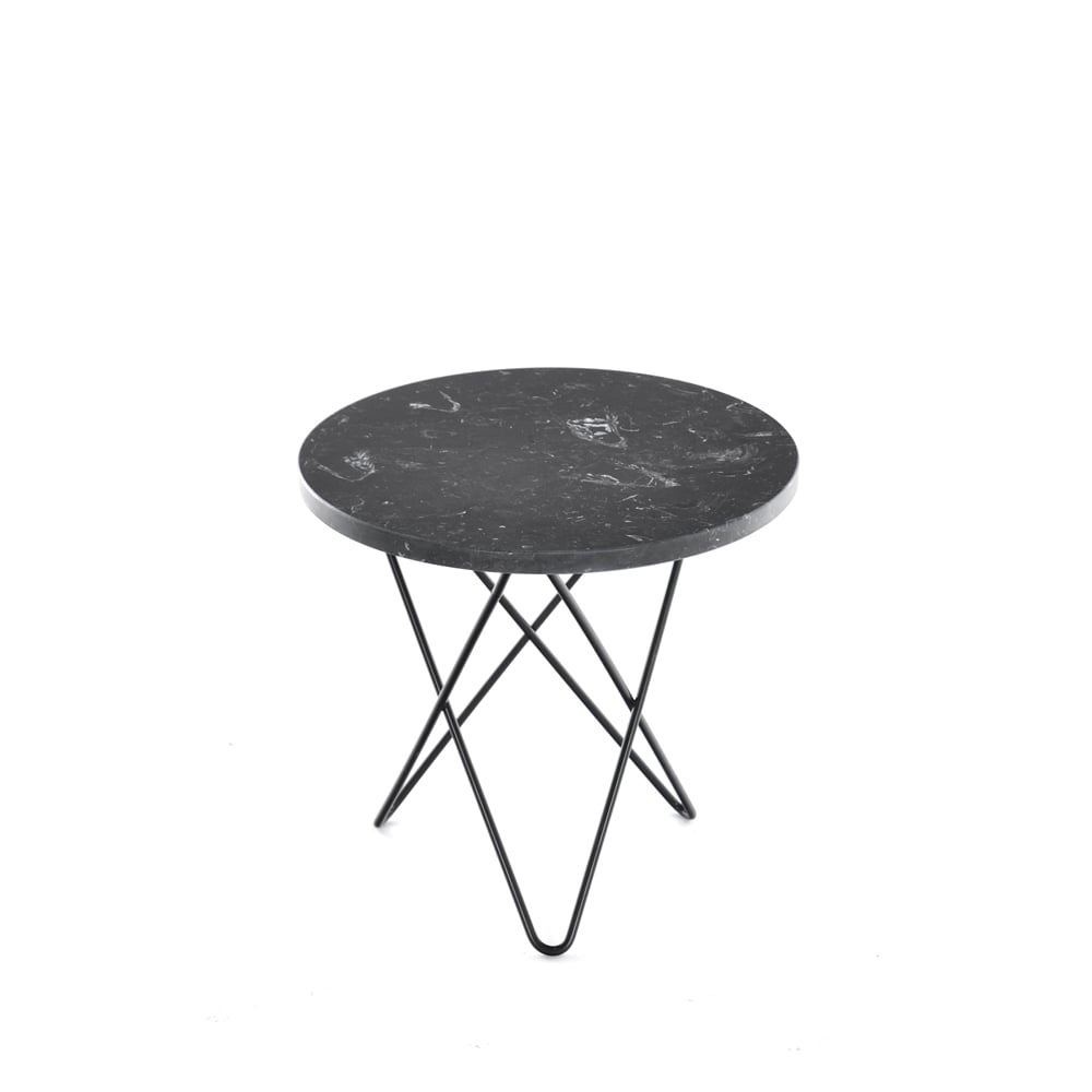OX Denmarq Stolik kawowy Mini O Table marmur marquina, nogi lakierowane na czarno