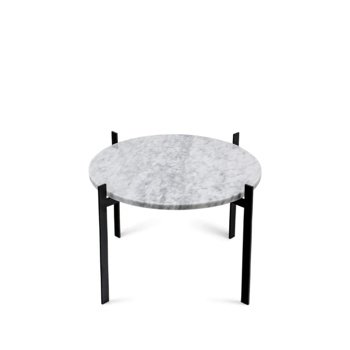 Stolik kawowy Single Deck - biały marmur, czarne nogi - OX Denmarq